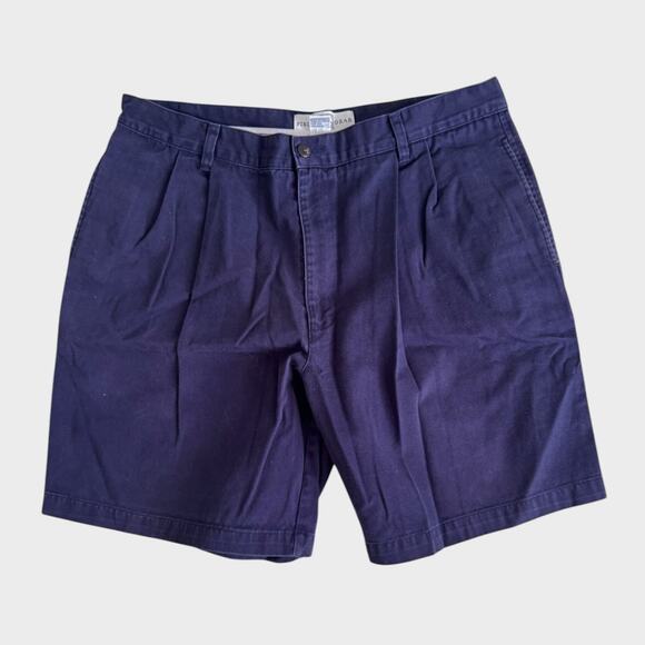 Field Gear Vintage Navy Blue Pleated Mens Shorts Size 38 - Picture 1 of 7